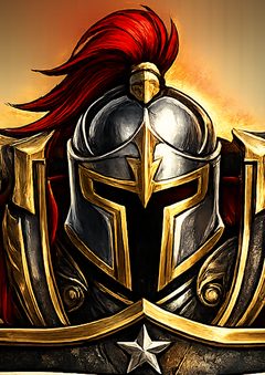 Illustration of a paladin's helmet and shield