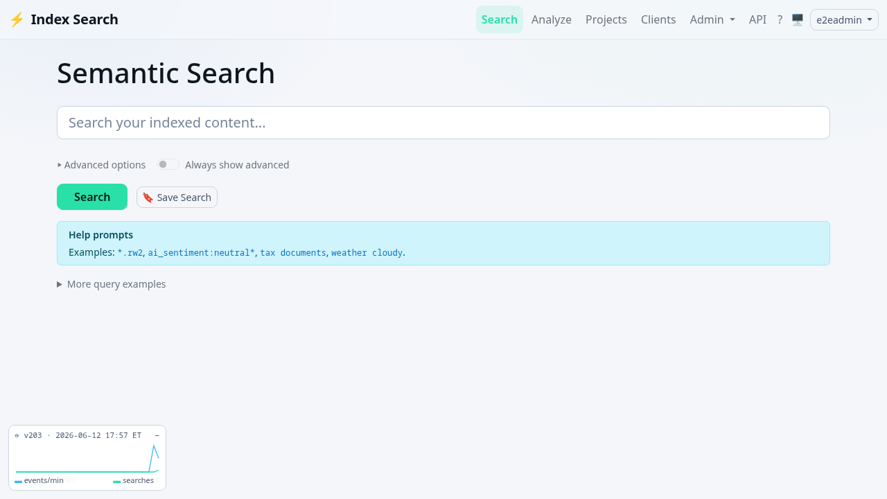 FileFerret semantic search screen with query examples